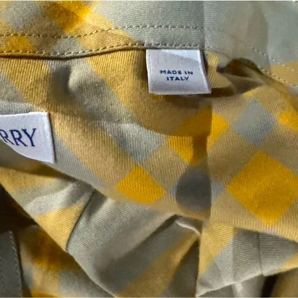 Burberry Yellow and Tan Checkered Shirt size XL, 100% Authentic, Made in Italy - Picture 4 of 5